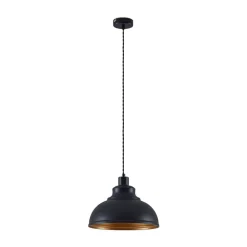 Lindby Vintage pendellampe Albertine, metal, sort