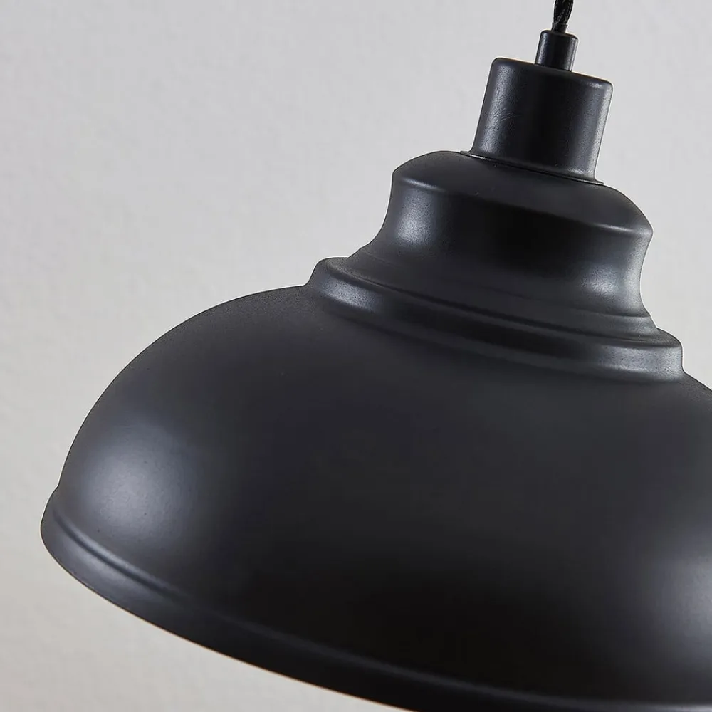 Lindby Vintage pendellampe Albertine, metal, sort