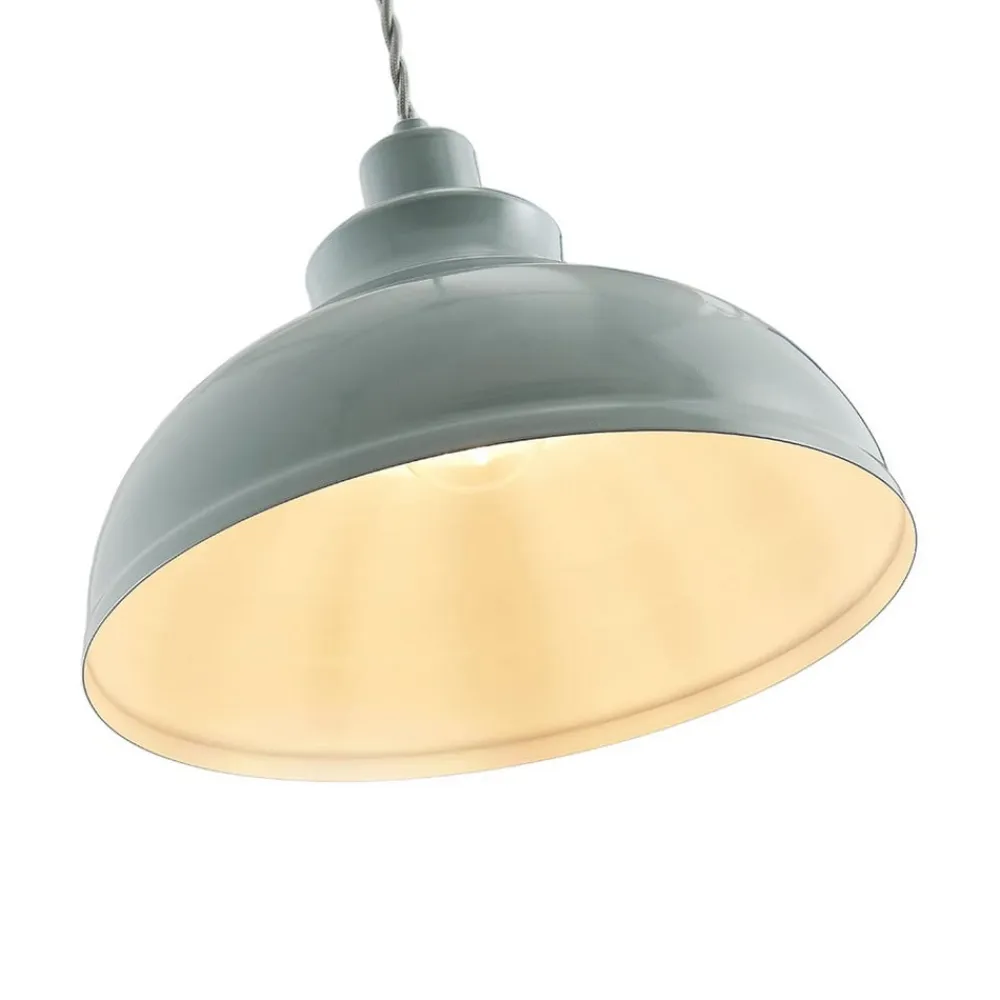 Lindby Vintage pendellampe Albertine, metal, lyseblå