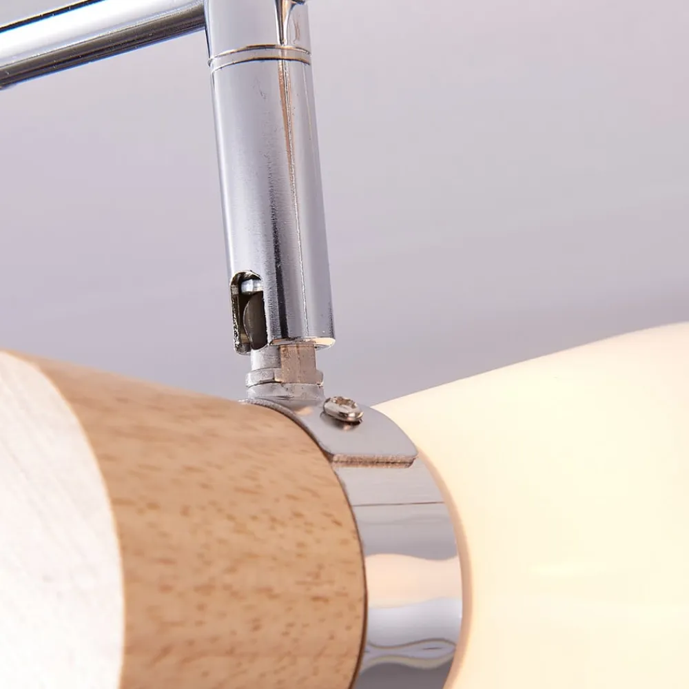 Lindby Vivica - loftslampe med 3 lys og træelementer