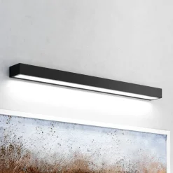 Vola LED-væglampe til badeværelset, IP44, sort, 4.000 K, bredde 80 cm^MCJ Online