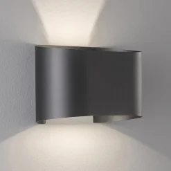 FISCHER & HONSEL Wall LED-væglampe, 2 lyskilder, rund, sort