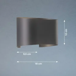 FISCHER & HONSEL Wall LED-væglampe, 2 lyskilder, rund, sort