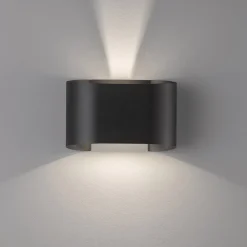 FISCHER & HONSEL Wall LED-væglampe, 2 lyskilder, rund, sort