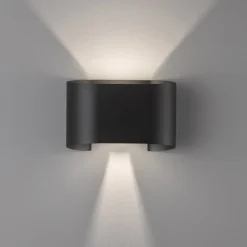 FISCHER & HONSEL Wall LED-væglampe, 2 lyskilder, rund, sort