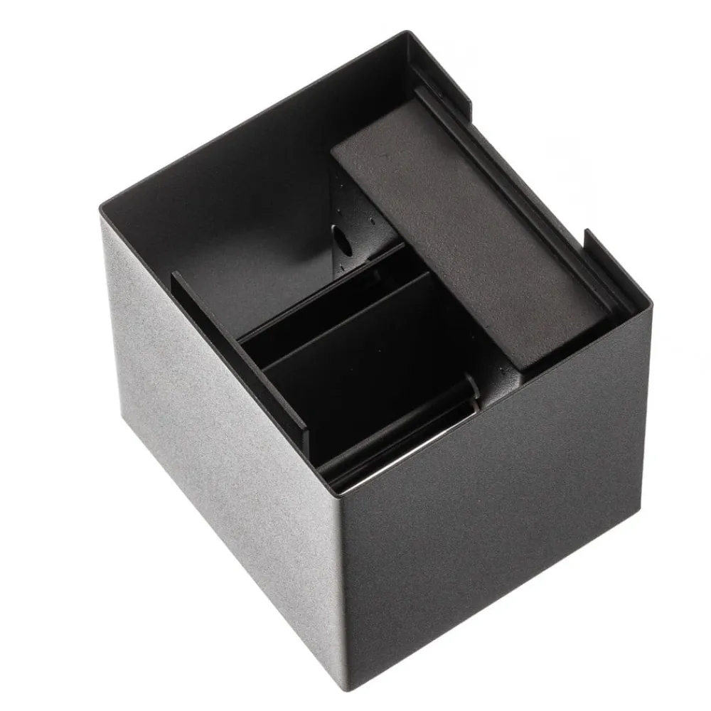 FISCHER & HONSEL Væglamper>Wall udendørs LED-væglampe, kubisk, sort