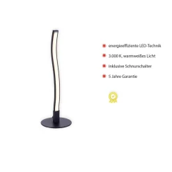 Wave LED-bordlampe 3.000K 30cm sort^JUST LIGHT. GmbH New