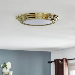 Elstead Welland IP44 LED-loftlampe, poleret messing