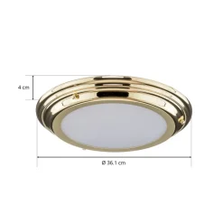 Elstead Welland IP44 LED-loftlampe, poleret messing