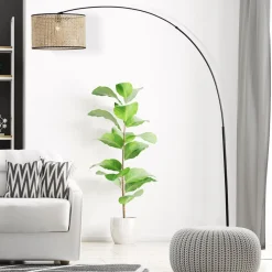 Brilliant Gulvlamper>Wiley buet gulvlampe med rattan