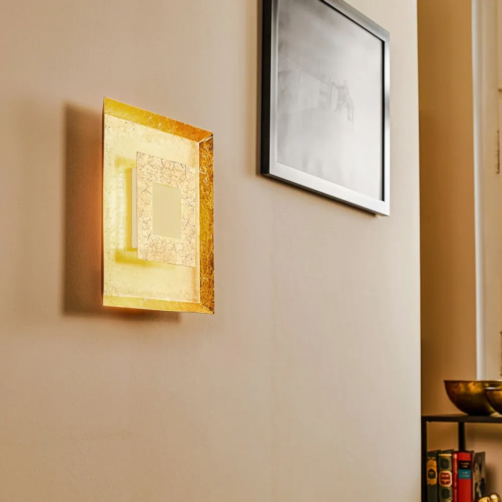 Eco-Light Væglamper>Window LED-væglampe, 32x32 cm, guld