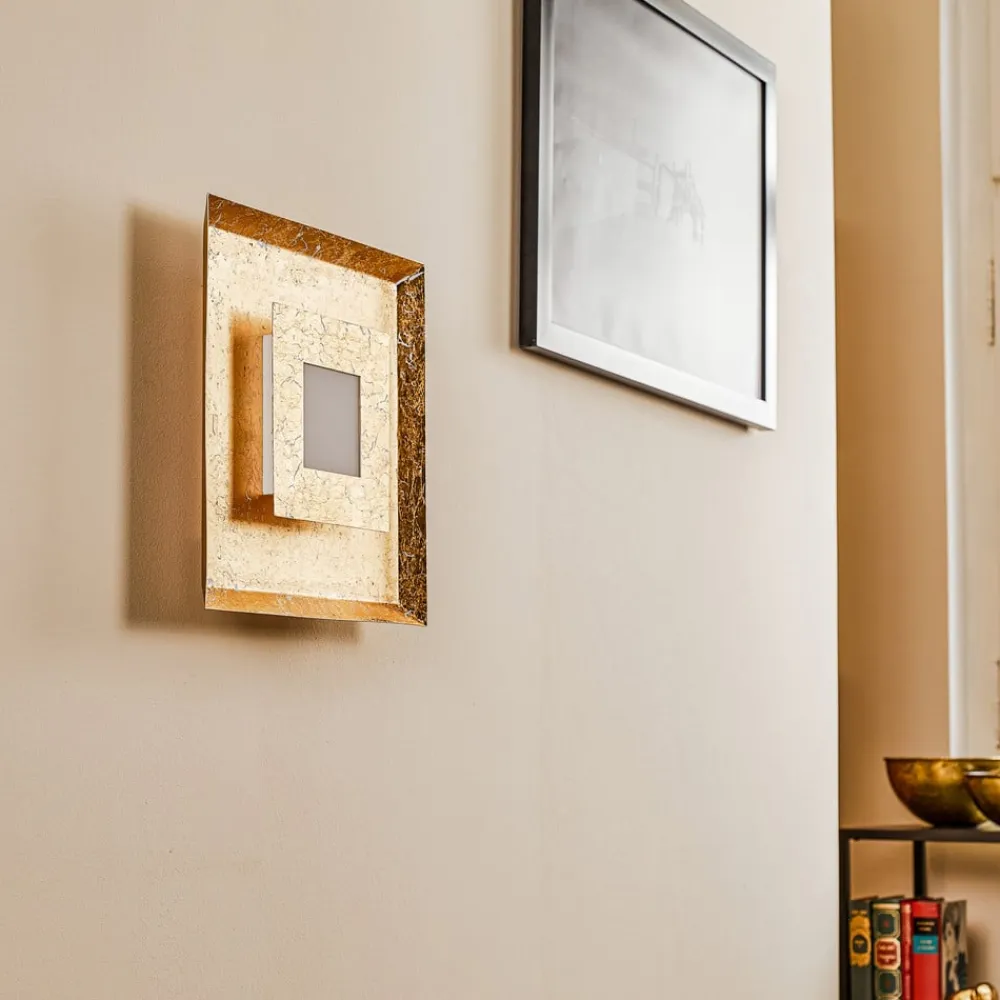 Eco-Light Væglamper>Window LED-væglampe, 32x32 cm, guld