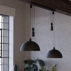 EGLO Winkworth pendellampe, sort, længde 118 cm, metal, 2 lyskilder.