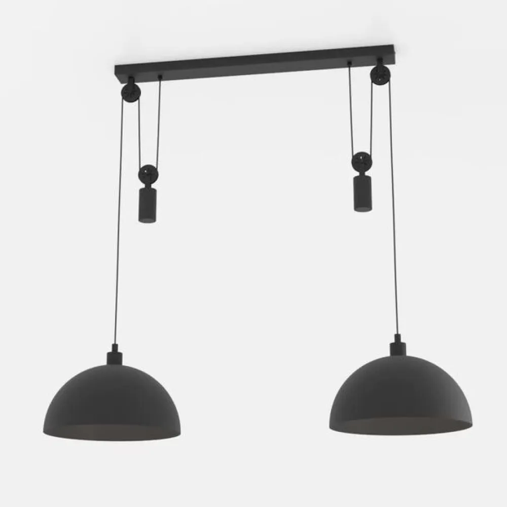 EGLO Winkworth pendellampe, sort, længde 118 cm, metal, 2 lyskilder.