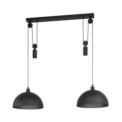 EGLO Winkworth pendellampe, sort, længde 118 cm, metal, 2 lyskilder.