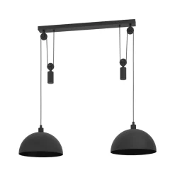 EGLO Winkworth pendellampe, sort, længde 118 cm, metal, 2 lyskilder.
