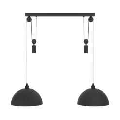 EGLO Winkworth pendellampe, sort, længde 118 cm, metal, 2 lyskilder.