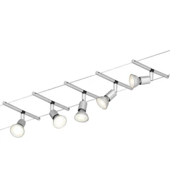 Paulmann Wiresystem Spice Salt i mat krom, 5'er sæt, 10m