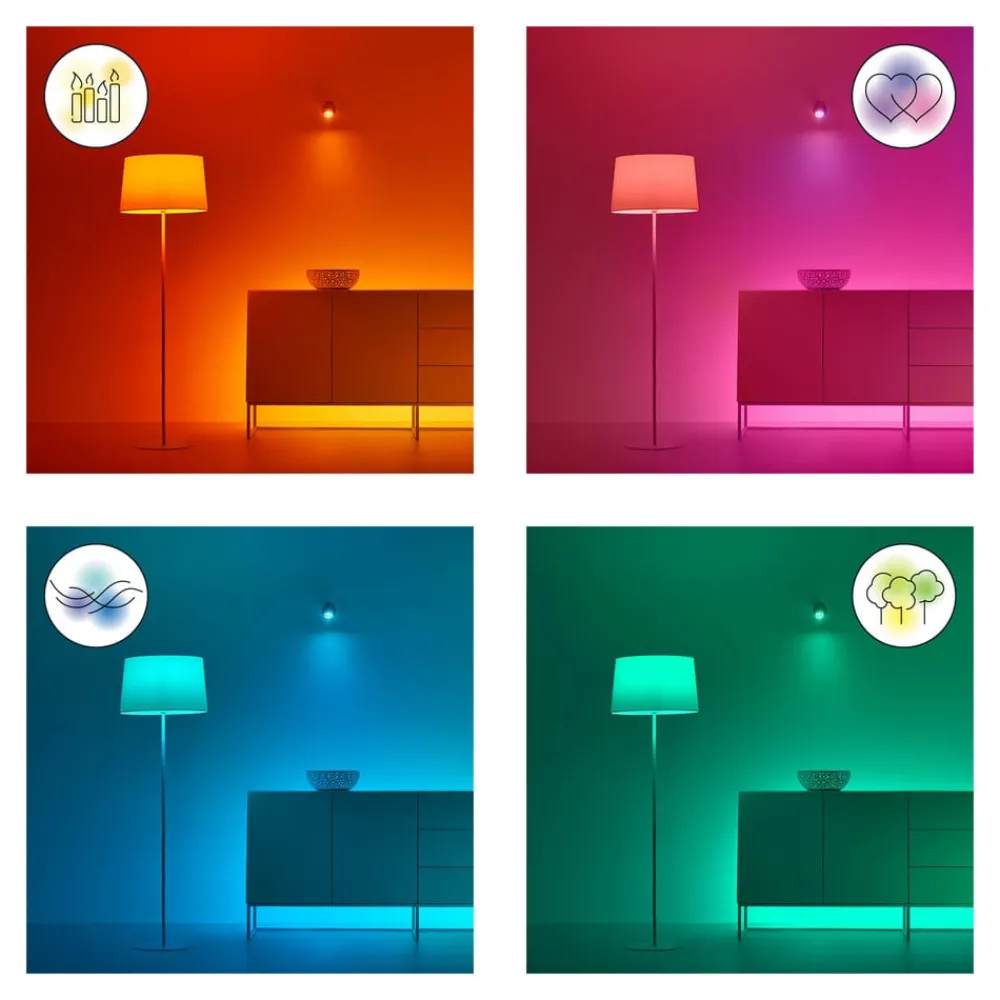 WiZ A60 LED mat WiFi E27 8,5W RGBW fjernbetjening 2-pak