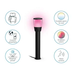 WiZ Elpas LED-gadelampe sort RGBW startsæt