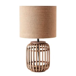 Woodrow bordlampe af bambus med stofskærm^Brilliant Sale