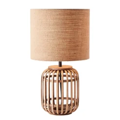 Woodrow bordlampe af bambus med stofskærm^Brilliant Sale