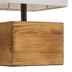 Reality Leuchten Woody bordlampe med træfod, 12 cm x 12 cm