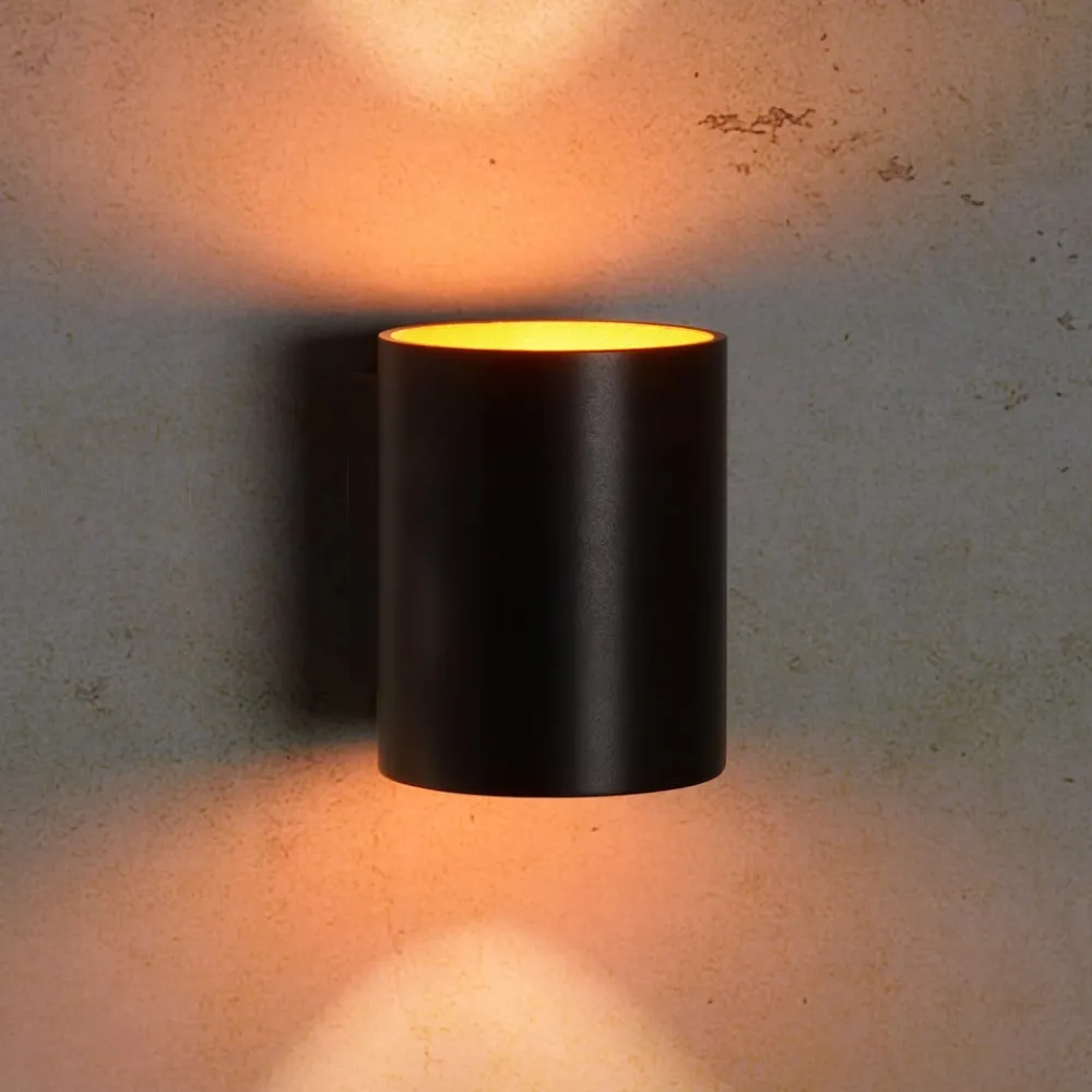 Xera væglampe, sort, Ø 8 cm, up/downlight, aluminium^Lucide Online