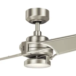 KICHLER Xety LED-loftventilator, nikkel/creme