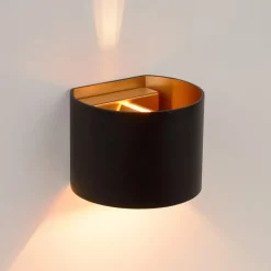 Lucide Xio LED-væglampe, bredde 13 cm, sort