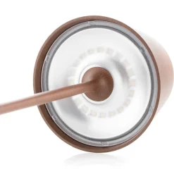 Zafferano Poldina LED-bordlampe med genopladeligt batteri, mat, brun