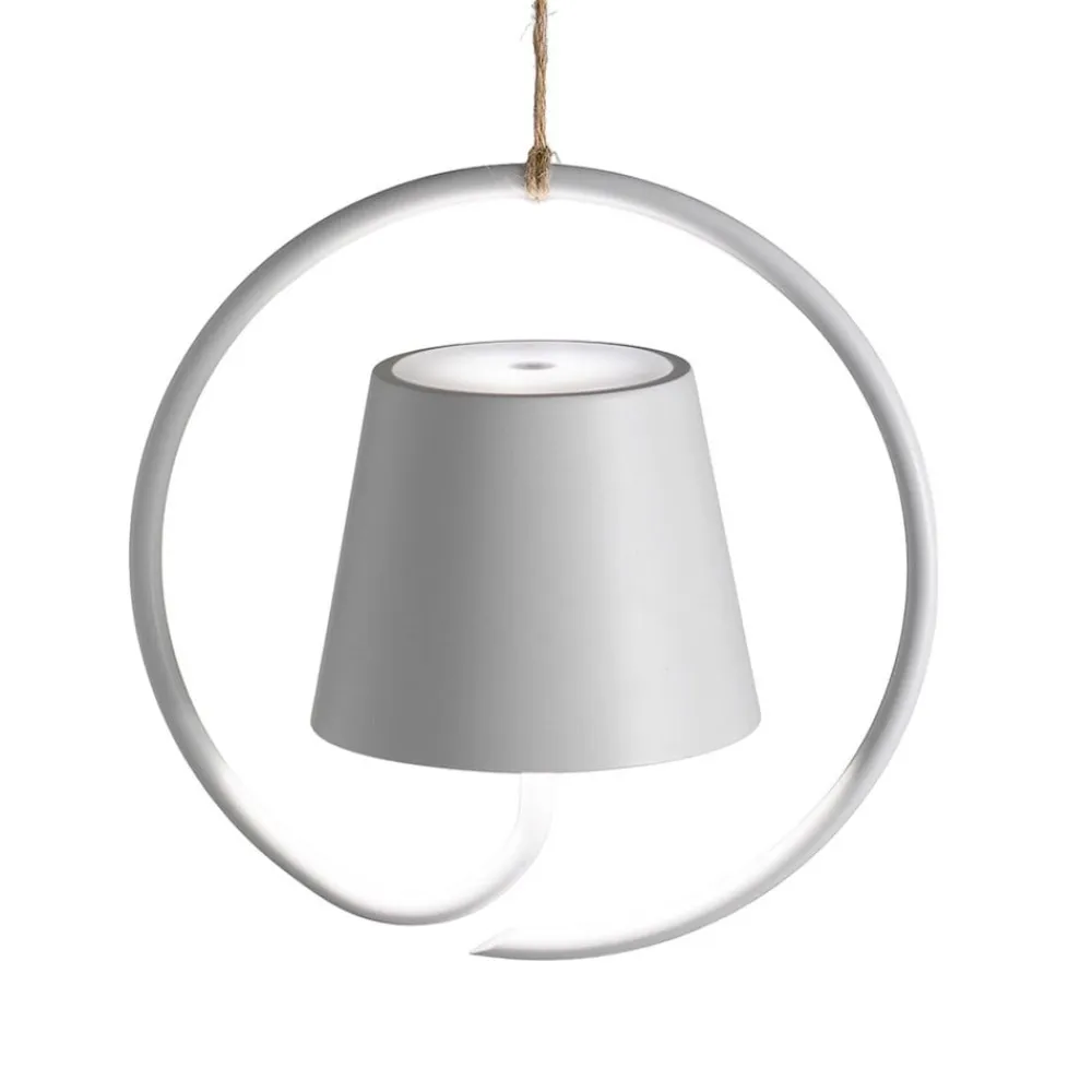 Zafferano Udendørs Pendellamper>Poldina LED-pendel med genopladeligt batteri, hvid