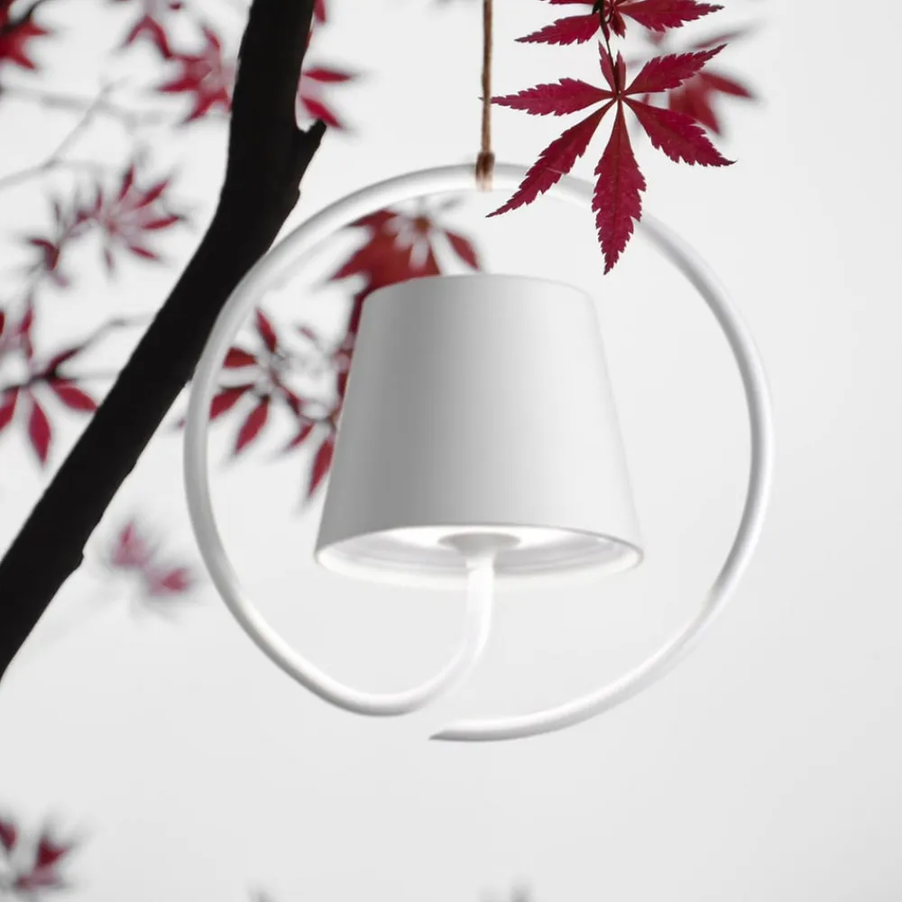 Zafferano Udendørs Pendellamper>Poldina LED-pendel med genopladeligt batteri, hvid