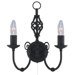 ZANZIBAR sort væglampe^Searchlight New