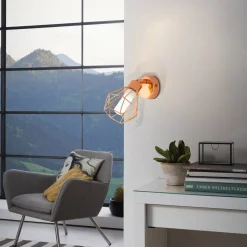 Zapata LED-væglampe i burdesign, kobberfarvet^EGLO Clearance