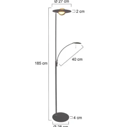 Zenith LED-gulvlampe, læselampe, CCT, metal, sort^Steinhauer Best