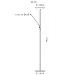 Lucide Zenith LED-uplight med LED-læselampe, sort