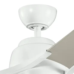 KICHLER Zeus LED-loftventilator, med tre vinger, hvid-sølv