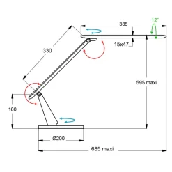 Zig LED-skrivebordslampe med betjeningspanel, sort^Aluminor Discount