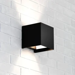 MCJ Zuza 2 væglampe, sort, metal, fire vinger, 10 cm, G9